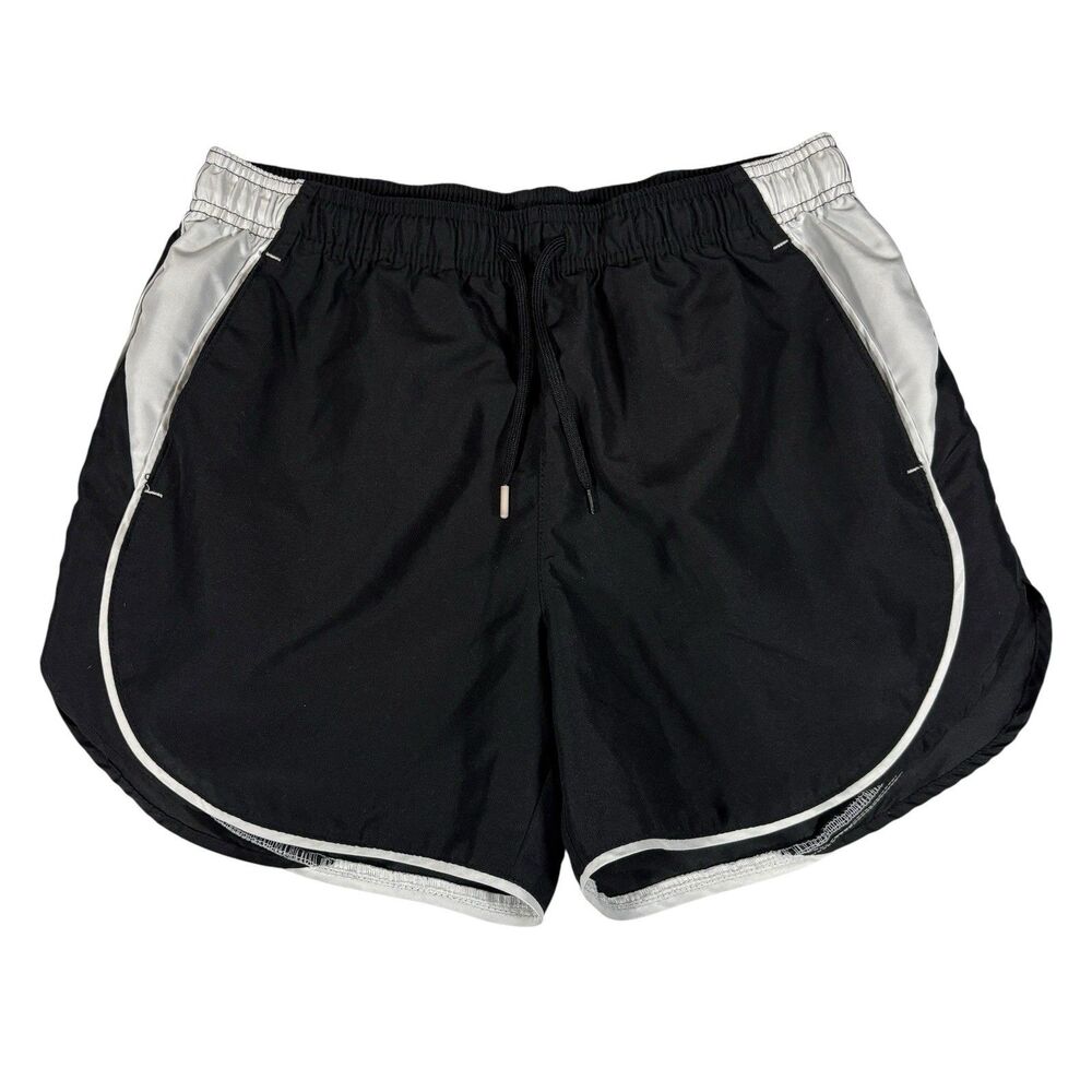 BCG Women’s Running Shorts Size Medium Black White Athletic Drawstring
